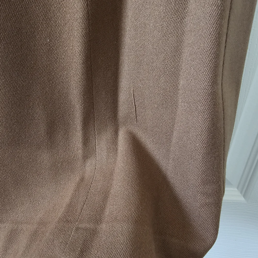 1940s Vintage Betty Rose S XS Wool Princess Seam Blazer Skirt Suit Set Camel WW2